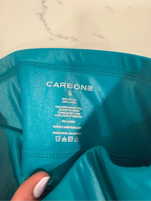 Carbon38 Deep Teal High-Waist Performance Leggings - Image 2