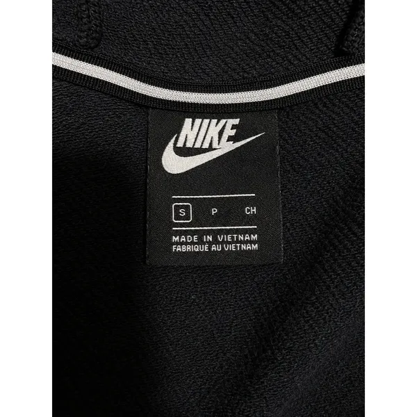 Nike Metallic Gold Silver Graphic Cropped Hoodie Black Size Small - Image 4