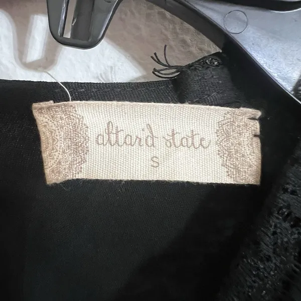 Altar’d State Black Lace V-neck Maxi Dress Women’s Size Small - Image 3