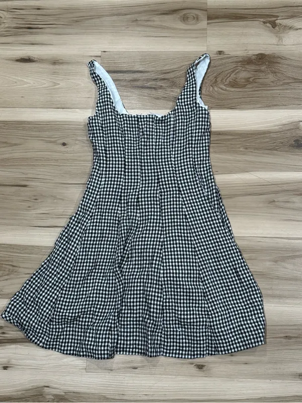 Bailey/44 Black White Gingham Print Dress Women’s 2 - Image 2