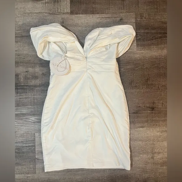 SELFIE LESLIE Oui Madame Off The Shoulder Mini Dress - Image 5