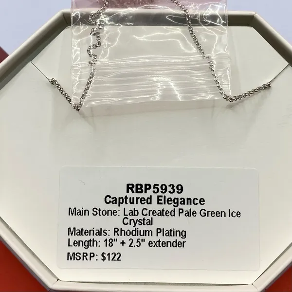 Bomb Party Necklace RBP5939 “Captured Elegance” LC Ice Crystal on Rhodium NWT - Image 3