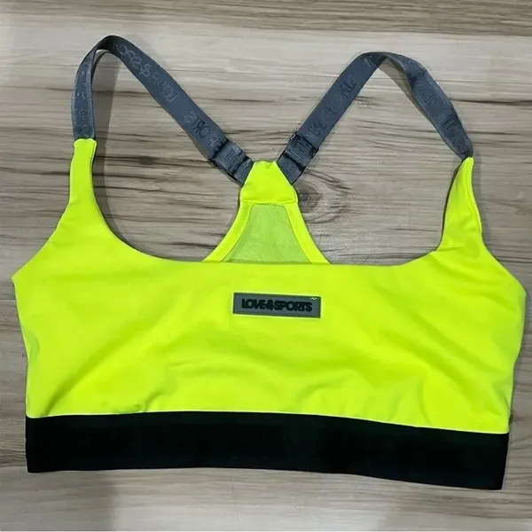 Love & Sports Neon Sports Bra Women’s Medium - Image 3