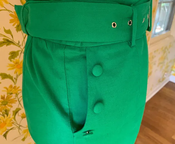 High waist Belted pants and top matching set green size M - Image 13