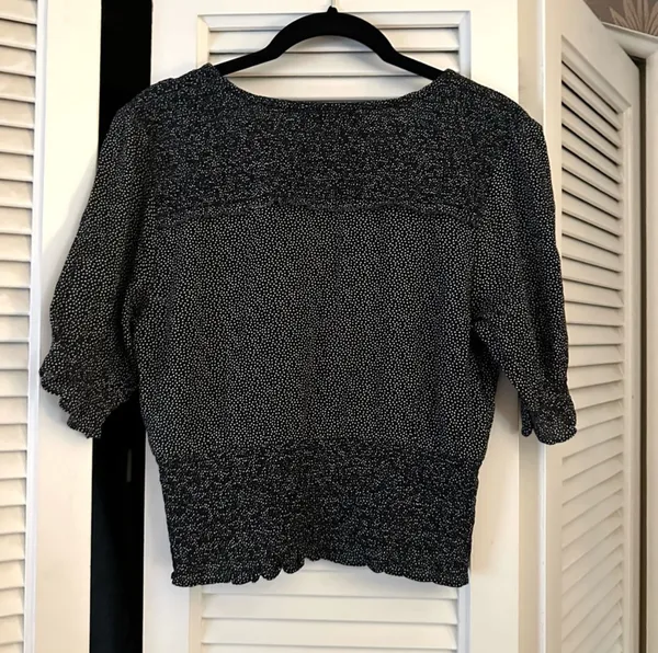 Abercrombie and Fitch Black Polka Dot Blouse - Image 2
