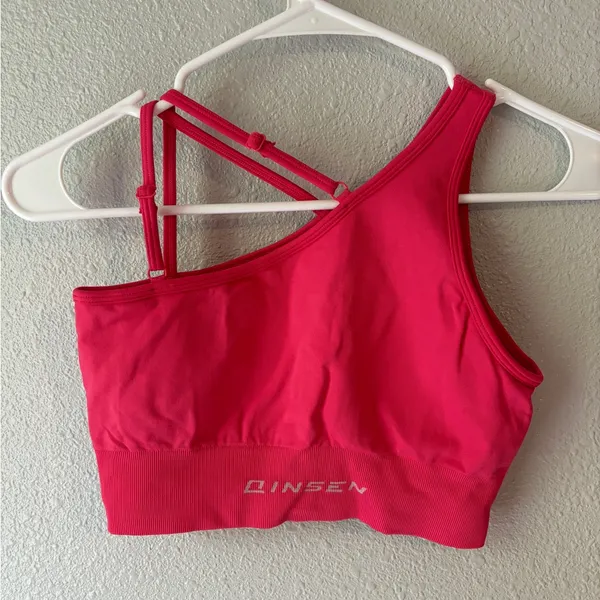 Amazon Women's Red Asymmetrical Bralette - Image 3