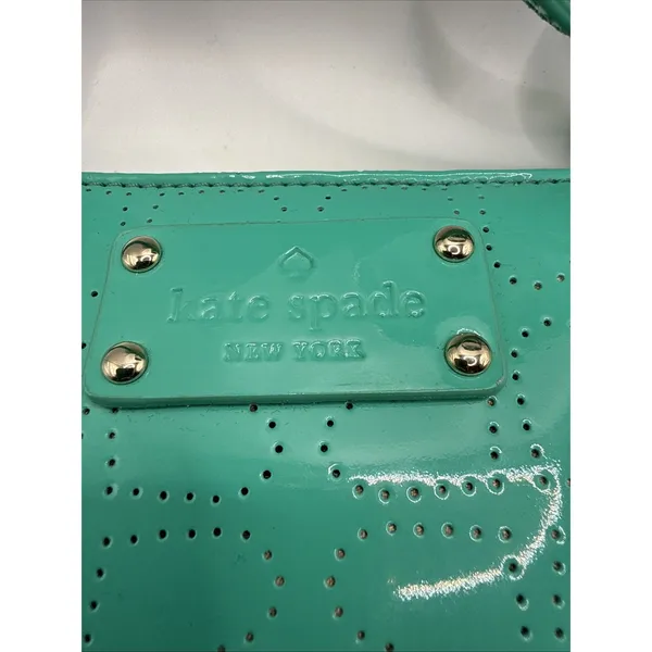 Kate Spade Metro Darby Crossbody Turquoise Aqua Die Cut Spades Patent Leather - Image 2