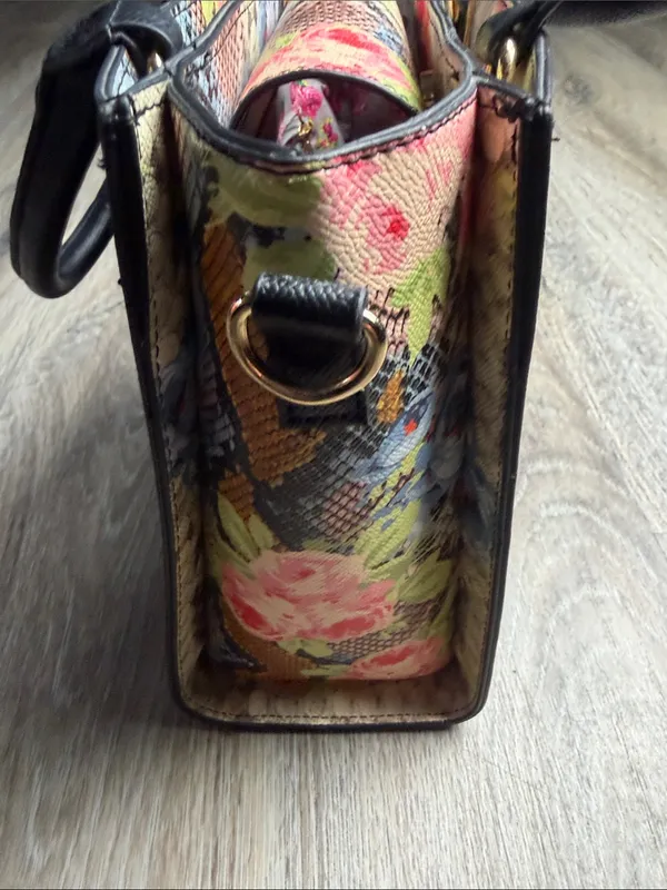 Betsey Johnson XO Chloe Floral Faux Snake Satchel Bag - Image 15