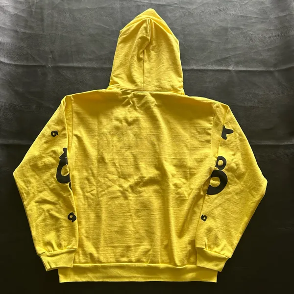 Yellow Spyder Hoodie Large Like New Black Stars Cotton Small Mark Priority Ship - Image 2