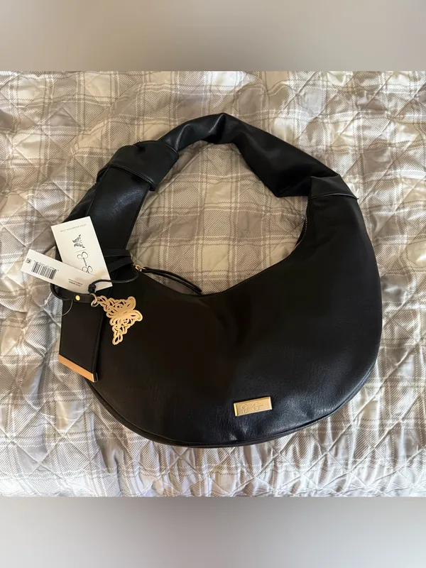 Jessica Simpson Women's Luna Hobo Bag in Meteorite Black NWT - Image 4
