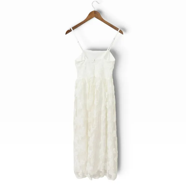 Lulus Delightful Charisma White Embroidered Sequin Mesh Midi Dress size XS - Image 3
