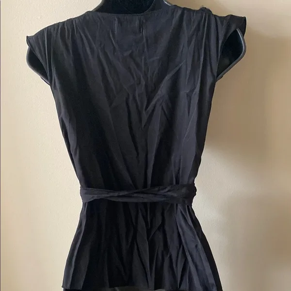 Max Studio Black Wrap Tie Front Blouse size xs - Image 5