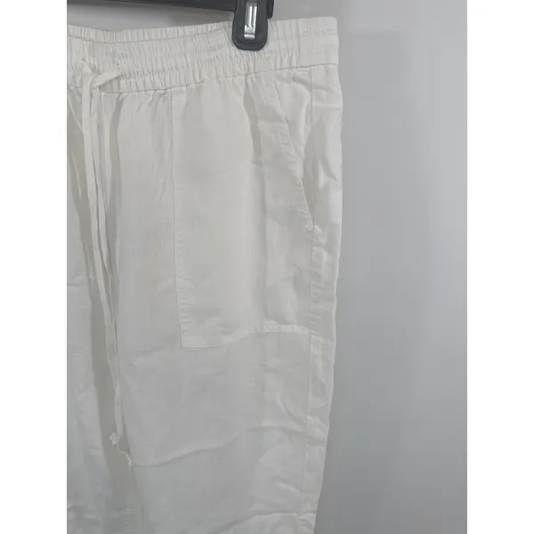 J.Crew Seaside White Linen Blend Pant‎ MED TALL NEW Nautical Beach Vacay - Image 4
