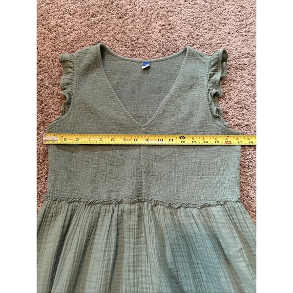 Old Navy Fit & Flare Maxi Dress, Cap Sleeves, Tiered, Smocked Top Large Tall - Image 4