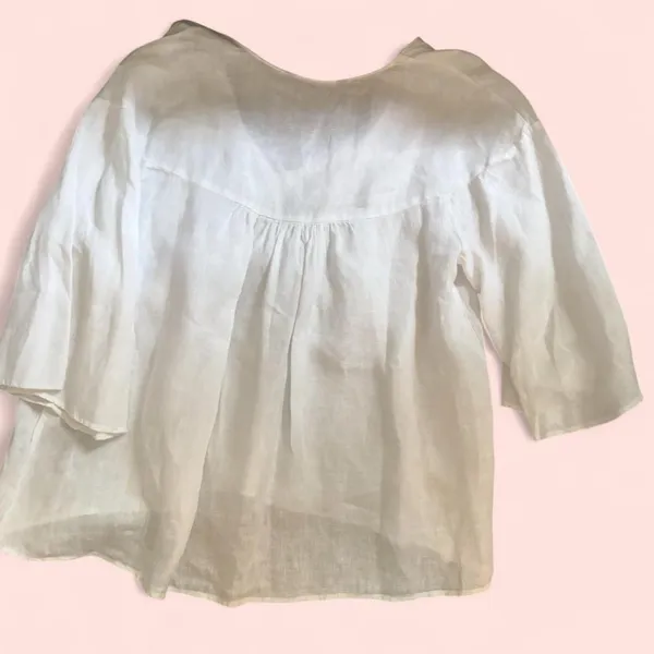 Zara white blouse with 3/4 sleeves - Image 3