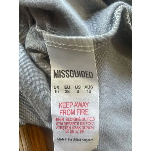 Missguided‎ square neck blue gray maxi dress size 6 NWT - Image 4