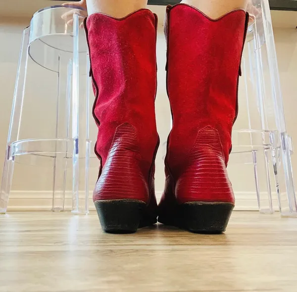 Vintage Red Cowboy Boots Size 6 - Image 3