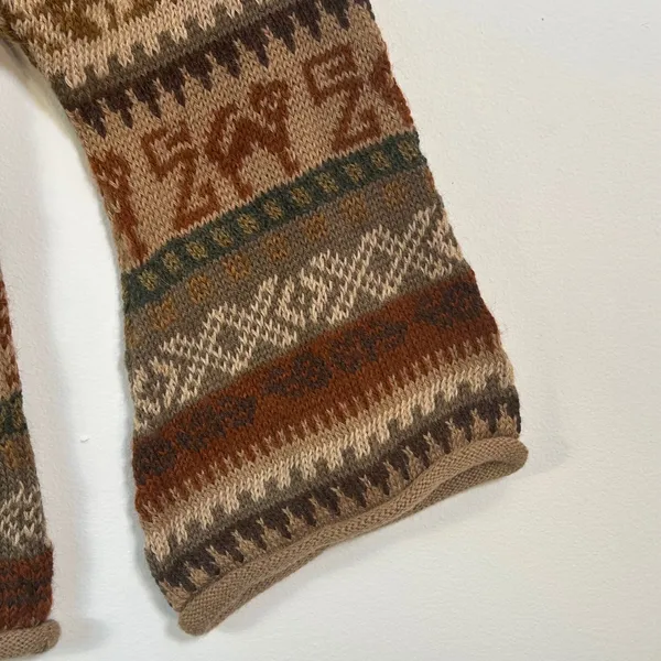 Inka Tradition Baby Alpaca‎ Hand Made Peru Fair Isle Llama Knit Cardigan Sweater - Image 9