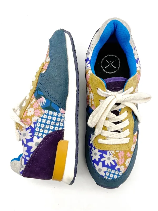 Inkkas Hendrix Jogger Sneakers Women’s Size 7 Patchwork Floral Suede Retro Shoes - Image 7