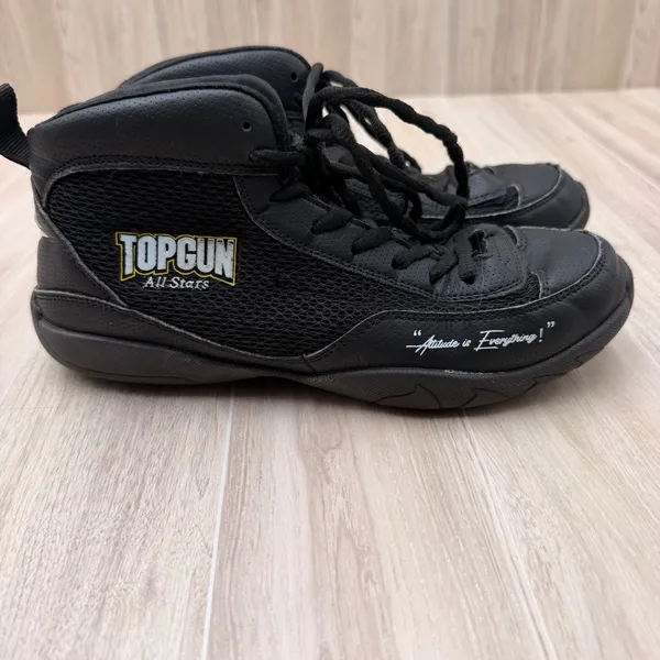 No Limit V-RO Cheer Shoes Womens 8 Black Good Top Gun All Stars Mesh High Top - Image 4
