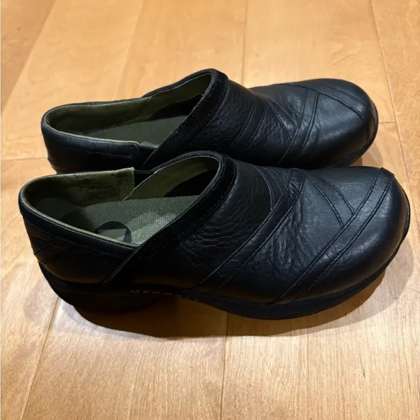 Merrell Encore Eclipse slip on shoes clogs sz 7 black leather - Image 2