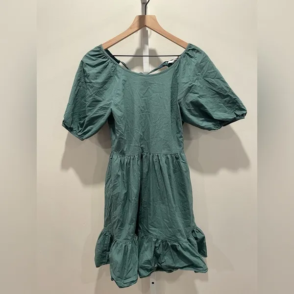Peter Som X RTR Green Puff Sleeve Dress Size 4 - Image 3
