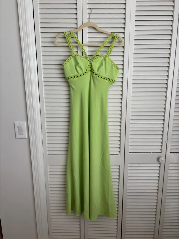Johnathan Simkhai Sevilla Cady Midi Dress Crochet Party Formal Prom Gala Sz 2 - Image 2