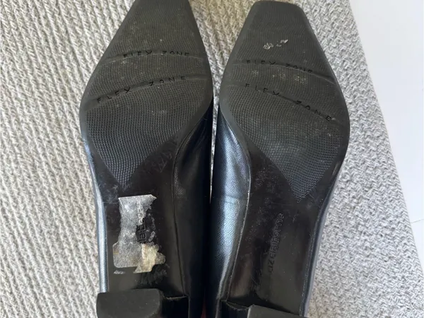 Liz Claiborne Navy Blue Leather Square-Toe Block Heel Loafers Size 8.5 - Image 8