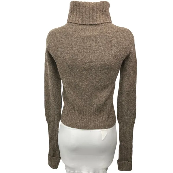 All Saints Alpha Roll Neck Brown Wool Turtleneck Pullover Sweater Top Size S - Image 2
