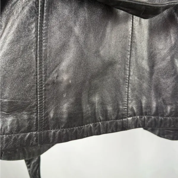 Vintage Valerie Stevens Lambskin Leather Belted Jacket‎ in Black Size Medium - Image 9