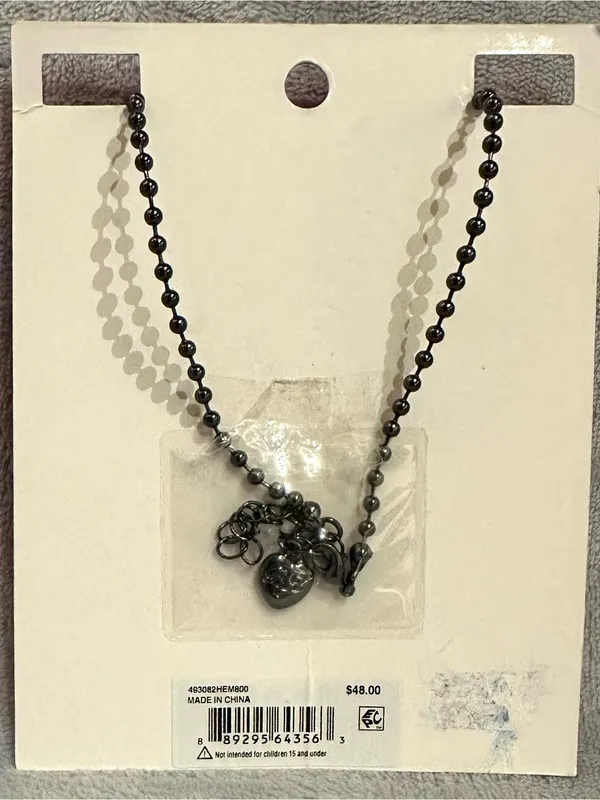 Betsey Johnson NWT Halloween Pumpkin Heart Ball Chain Necklace Orange 16” + 3” - Image 3