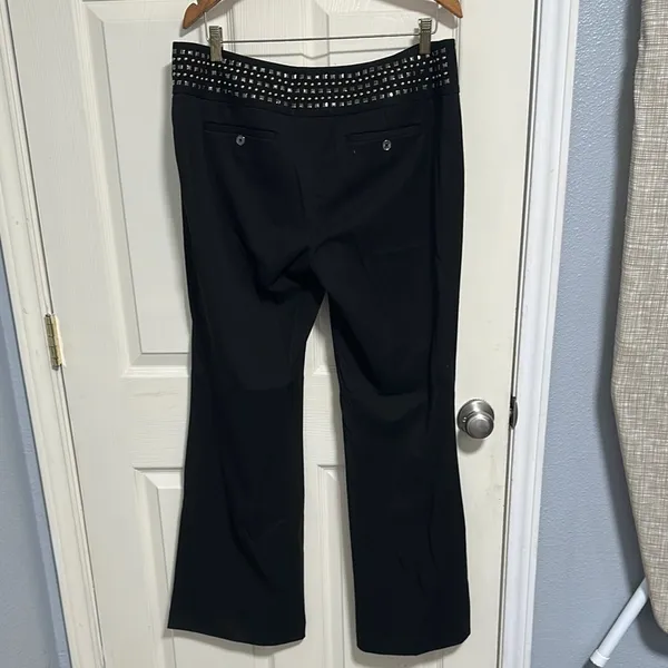 Express Black Pants with Embellished Waistband - Image 2