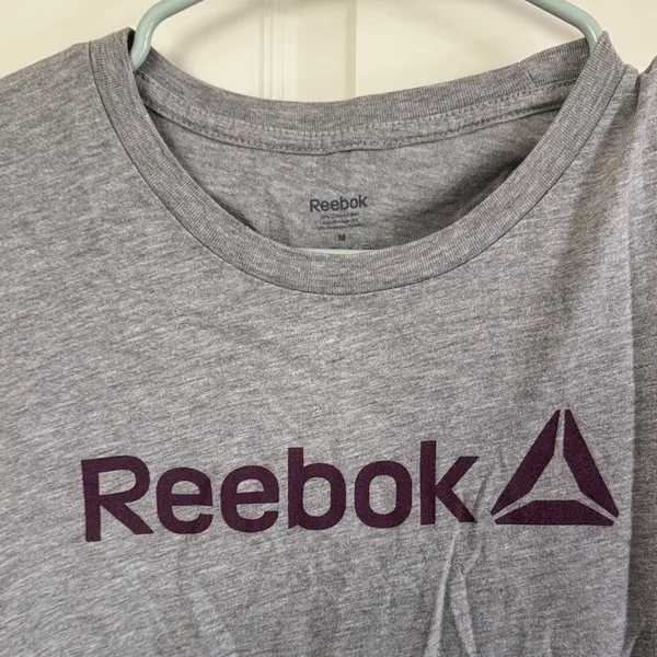 Reebok Gray T-Shirt with Purple Logo / B8 - Image 2