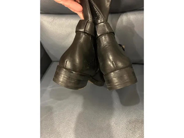 COACH black leather silver turnlock TALL FLAT riding boots - Image 5
