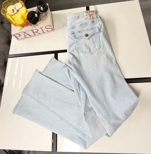 NWT True Religion Joey Mid Rise Flare Jeans Light Wash Size W29 🩵 - Image 12