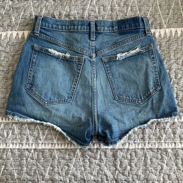 Abercrombie & Fitch Classic High-Rise Blue Denim Jean Shorts - Image 2