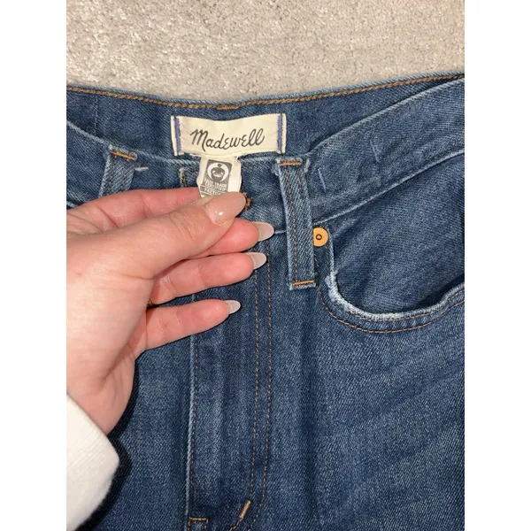 Madewell Blue Jeans Baggy Straight Leg 24 High Rise‎ Denim Pants Cotton Hemp - Image 3