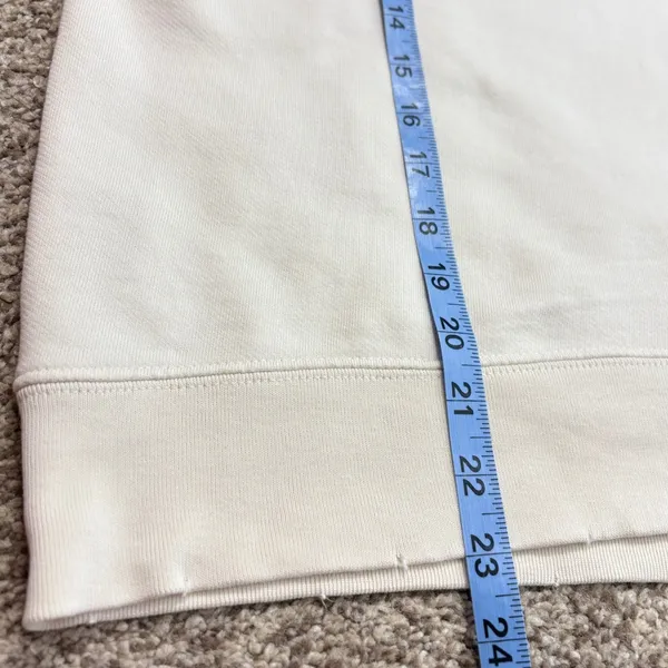 FRAME‎ Sweatshirt Womens S Cream Mock Neck Pima Cotton Oversized Distressed Vtg - Image 11