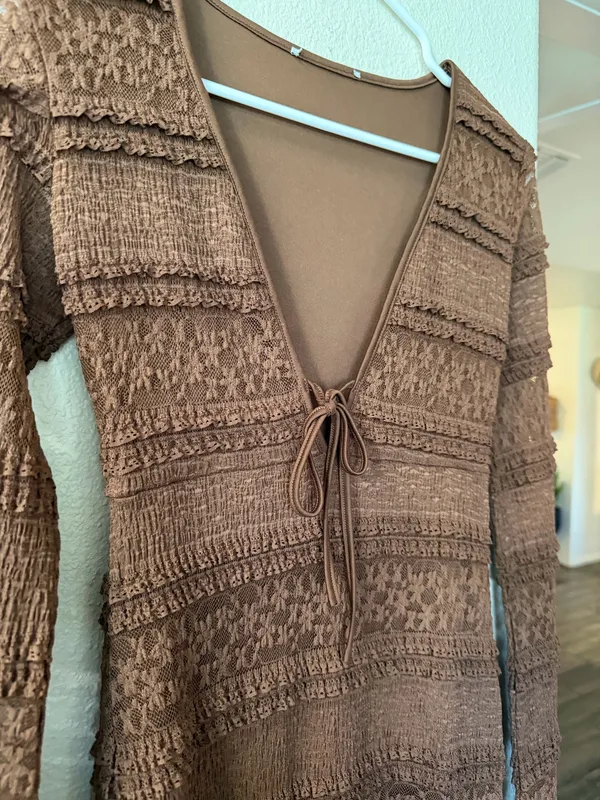 Boho Lace Maxi Boutique Dress - Image 4