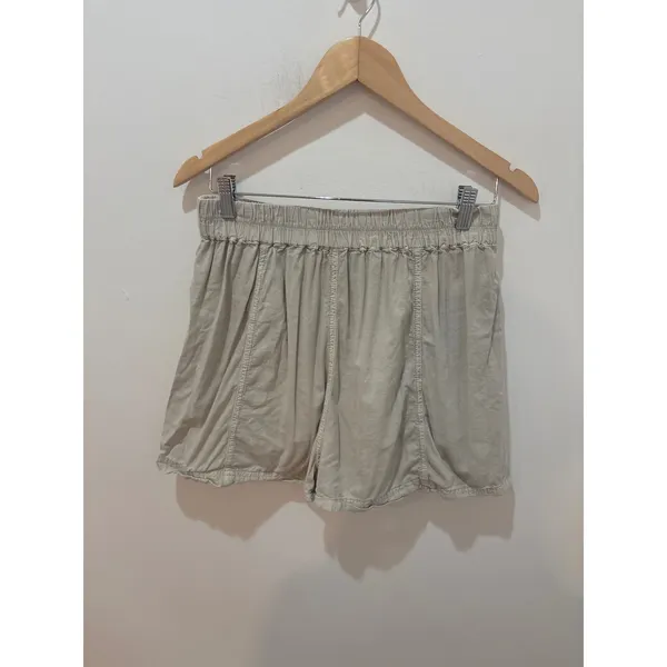 Free People Beige‎ High Waisted Elastic Waist Cotton Viscose Shorts Small - Image 2