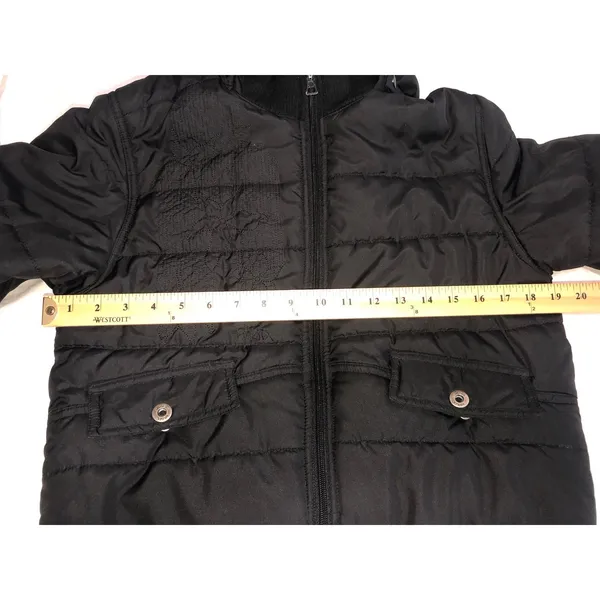 Matix Black Quilted Puffer Jacket Hooded Size M Streetwear Skater Punk Goth Y2K - Image 6