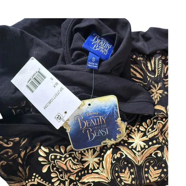Disney Beauty and The Beast Tee Women Size S Black Gold Sleeveless Shirt NEW‎ - Image 7
