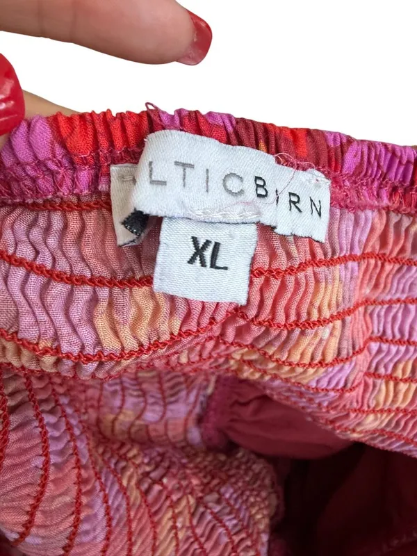 BALTIC BORN Red Floral Smocked Sundress Size XL - Image 3