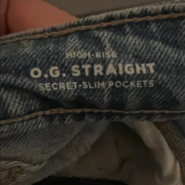 Old Navy Blue Distressed Boyfriend Jeans - Image 4
