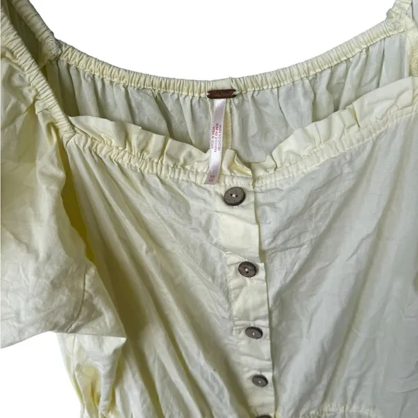 Free People A Sight For Sore Eyes Romper light yellow XS - Image 4