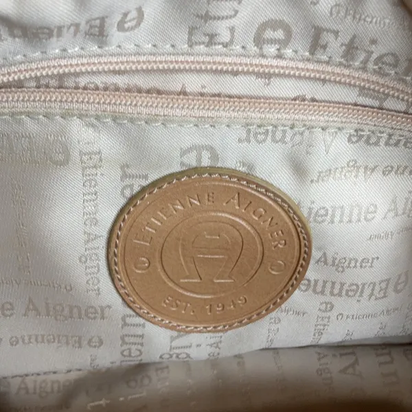 Etienne Aigner woven‎ purse tan - Image 6