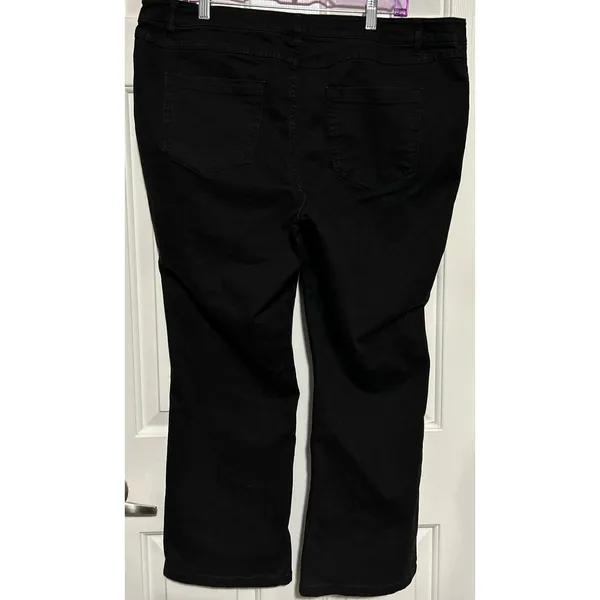 Denim 24/7 Women's Black‎ Wide Leg High Rise Jeans Size 20W Petite - Image 2