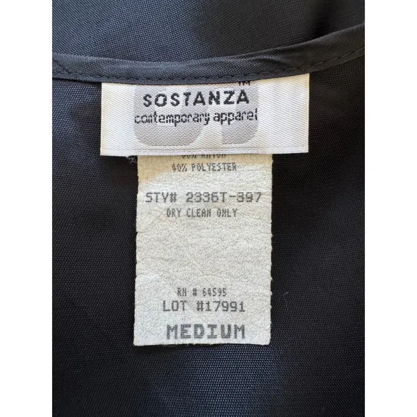 Vintage ‘90s Sostanza Contemporary Apparel Black & Red V-Neck Button Front Vest - Image 5