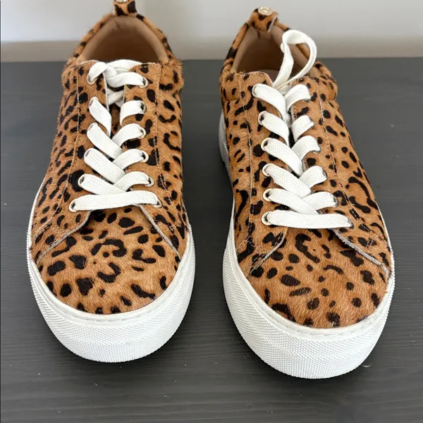 Jack Rogers Paige Platform Sneakers leopard print calf hair lace up Size 7‎ - Image 3