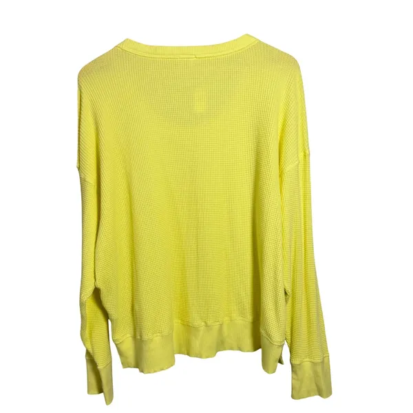 AE Offline Yellow Waffle Knit Long Sleeve Crewneck Top Size M‎ - Image 4